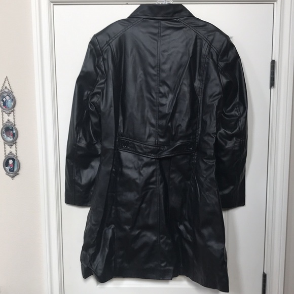 NWOT Sputer Black synthetic leather 5 button 3/4 length Coat Sz 3XL. - Picture 8 of 9